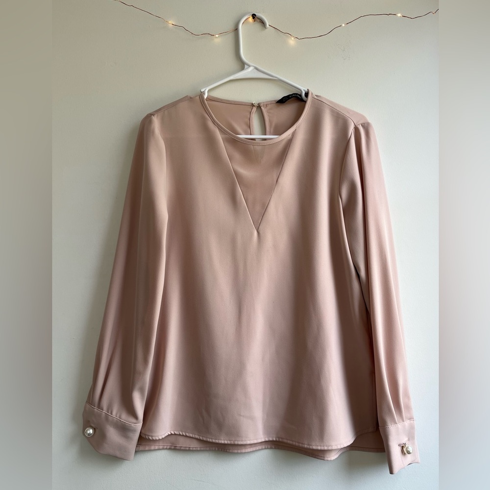Cute and classy nude blouse by Zara